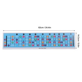 Colour Coded Bass Guitar Fretboard Music Chart Wide for Any Bass Guitar Electric Bass with Standard E-AD and G Tuning
