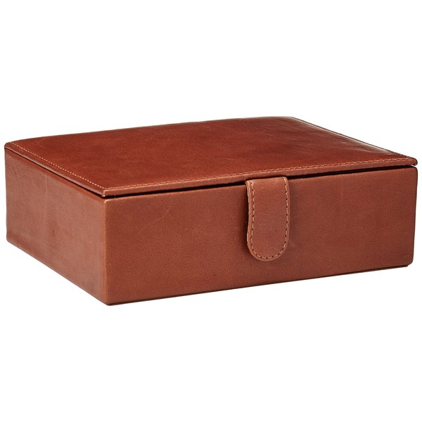 Piel Leather Large Leather Gift Box, Saddle, One Size
