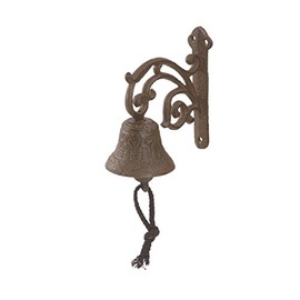 Dehner Nostalgic Bell Approx. 18.5 x 7.5 x 15 cm, Cast Iron, Stainless Steel, Brown