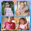 Keenjorika 6pcs Girls Princess Necklace Bracelets Ear Clips Set Mermaid