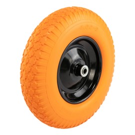 4.80/4.00-8" Flat-Free Tire and Wheel 16" Solid Wheelbarrow Tire, 3" Centered Hub, 3/4 & 5/8" Axle Bore Hole for Wheel Barrow Garden Utility Cart, Universal Replacement