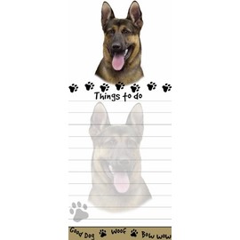"German Shepherd Magnetic List Pads" Uniquely Shaped Sticky Notepad