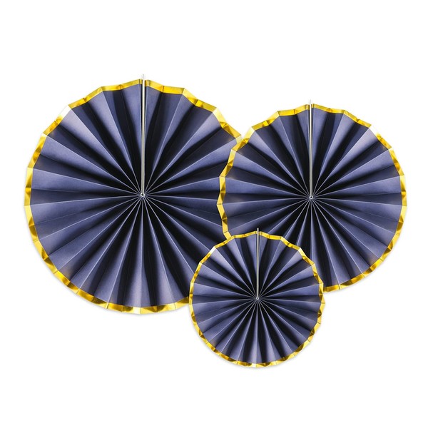 wYw Set of 3 White and Gold Decorative Round Tissue