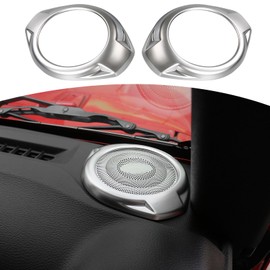 RT-TCZ for Jeep JK A Pillar Speaker Trim Cover for Jeep Wrangler JK JKU 2015 2016 2017 Silver Interior Accessories 2pcs