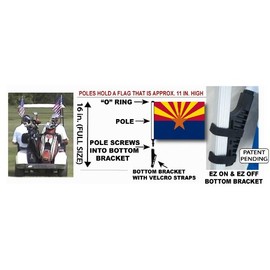 SSP Flags Arizona (State of AZ) Golf Cart Flag EZ On & Off Bracket