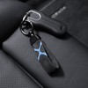 BETTERHUMZ Leather Suede Car Keychain,Key Chain Clip Made of Alcantara,