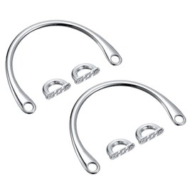 sourcing map Pack of 2 Semicircular Handbag Handle Frame, 4.8 Inch Metal Purse Handles, Clutch Bag Handles, Replacement for Purse Making, Silver Tone