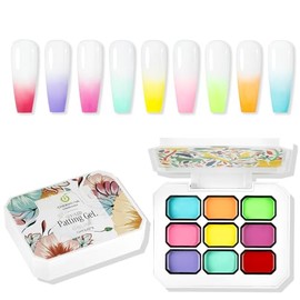 CHERIMOYA Gel para Pintar Uñas Tap Gel 9 Colores Gel Degradado Nail UV/LED | Paleta de Gel Pigmentado para Baby Boomer, Difuminado y Stamping DIY y Salón - Tonos Macaron