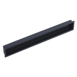 Gedotec Design Shell Handle Recessed Sliding Door Handle Square – Cubic Black | Handle Bowl 160 x 24 mm | Inlet Handle Metal Black Matt | Handle Shell for Inlet | 1 Piece - Furniture Handle Sliding