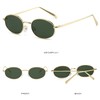 QVKUUT Retro Oval Metal Frame Sunglasses for Men and Women,