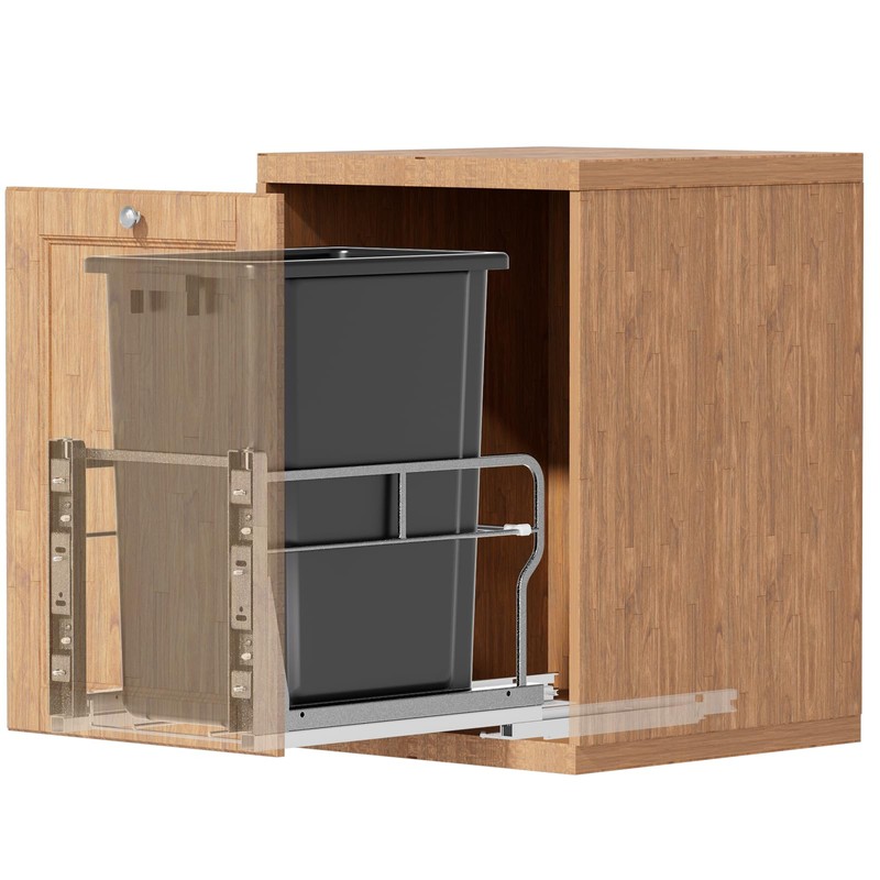 YJHome Pull Out Trash Can Under Cabinet with 31Qt 8Gal