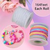 FQTANJU 2 Roll 1mm Elastic Stretchy String for Jewelry Making,