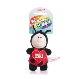 NICI 44858 Ladybird Pendant with Saying Beste Mama 8 cm with Loop, Red/Black