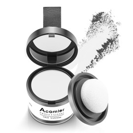 Acomler Instantly Root Cover Up Powder, White, 2.2223 Ounce, For Thinning Hair, Grey Hair Coverage for Women Men with Eyebrows, Beard Line, Bald Spots