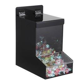 Kokone Candy Dispenser Countertop with Lids,Acrylic Container for Laundry Pods Dishwasher Pods Plastic Bags,Wall Mounted Candy Dispenser,Acrylic Dispenser for Desk Pantry Kitchen Laundry Room,Black