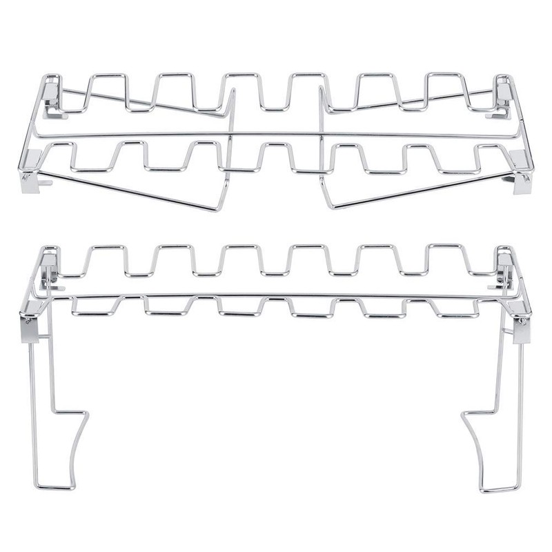 2-Piece Chicken Leg Wings Barbecue Rack Foldable Grill Grate Stainless
