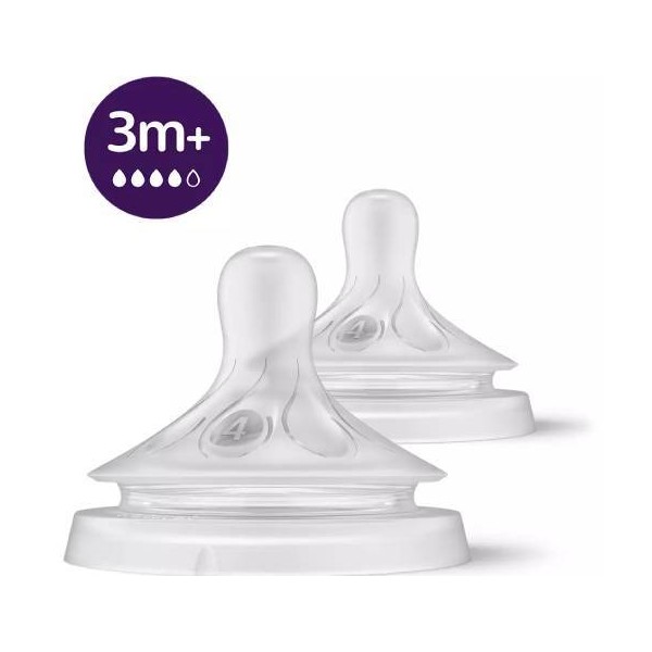 Avent Natural Response Silicone Teat for 3 Months+, 2pcs (SCY964/02)