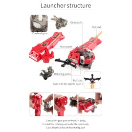 Battling Top Burst Gyro Toy Set (B172,B154,B163,B187) Combat Game with 4 Burst Tops, 2 Launchers and Grip for Ages 6 to 12+