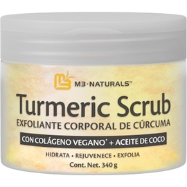 Turmeric Scrub Exfoliante Corporal de Cúrcuma con Colágeno y Aceite de Coco Textura Suave e Hidratante Exfolia suavemente rostro, cuerpo, manos y pies, cuidado de la piel hidratante 453 g