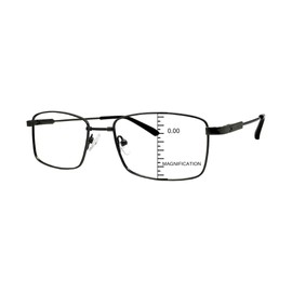 ProEyes Flexi 7212, Memory Titanium Big Men Progressive Readers, 0 Strength on top lens, Durable, Lightweight (Black, 1.75, multiplier_x)