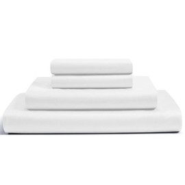 Femini Fashion Twin Size Giza Egyptian Sheets Set, 100% Giza Egyptian 1000-Thread Count Cotton, 4-PC [Flat Sheet, Fitted Sheet, Pillowcases] 15 inch Deep Pockets - White