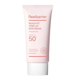 Real Barrier Peach Fit Tone-Up Sunscreen SPF 50+ PA++++ 50ml Korean K-Beauty Skincare School Military Dormitory Airport Departure / 리얼베리어 피치 핏 톤업 선크림 SPF 50+ PA++++ 50ml 한국K뷰티 스킨케어 학교 군대 기숙사 공항 출국
