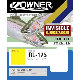 Owner Trout Hook Fluorocarbon 150 cm Blue - 6 Trout Hooks Size / Diameter / Load Capacity 12 / 3.7 kg / 0.20 mm