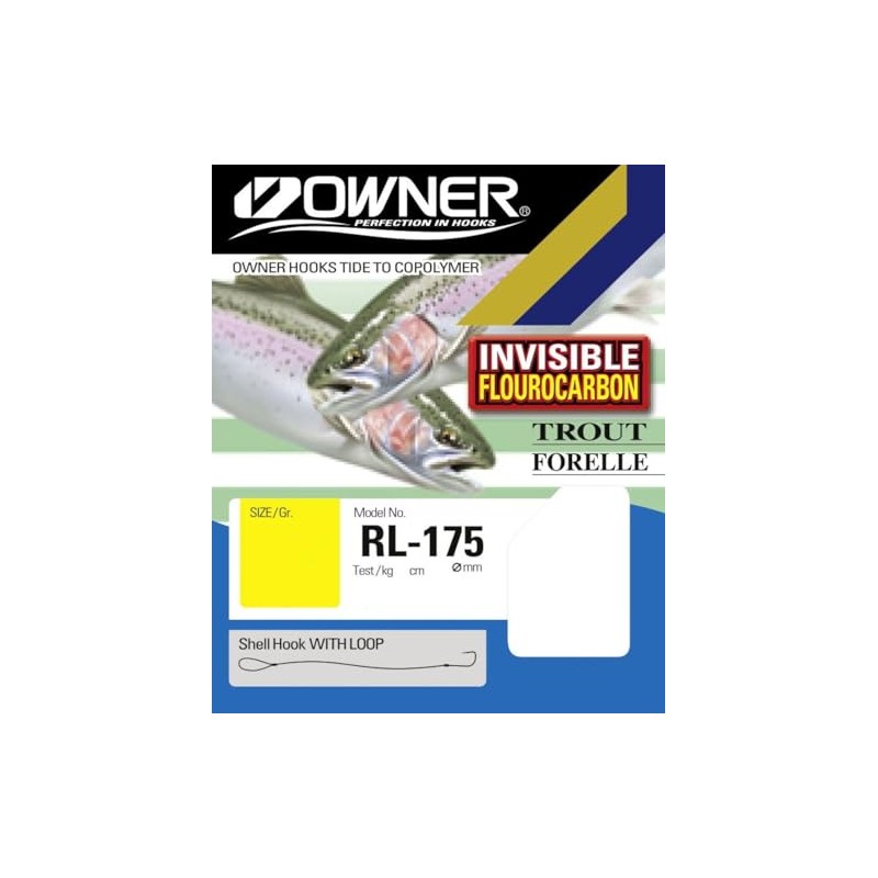 Owner Trout Hook Fluorocarbon 150 cm Blue - 6 Trout