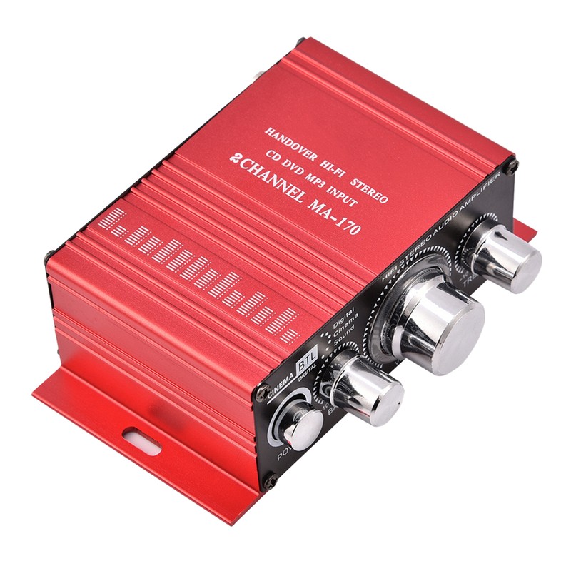 Mini 12V 2 Channel HiFi Stereo Bass Audio Power Amplifier