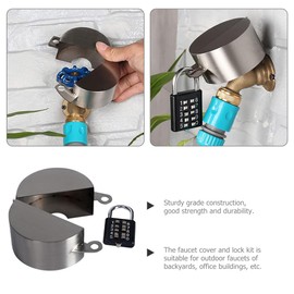 Yardwe Kit De Dispositivo De Bloqueo De Grifo, Cubierta De Grifo De Acero Inoxidable con Bloqueo De CóDigo Utilizado para Dispositivo De Bloqueo De VáLvula De Compuerta De Grifo