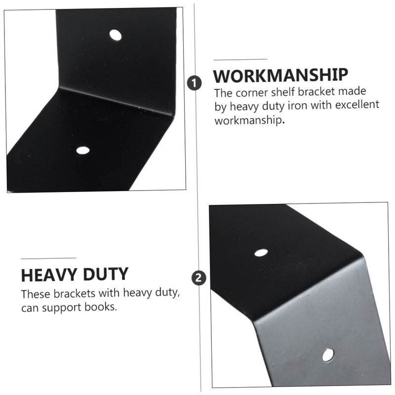 COHEALI 4Pcs Heavy Duty Shape Iron Brackets for Floating Shelves