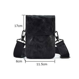 Whatna 6694 Men's Mini Shoulder Bag, Antique Tanned Cow Leather Mini Shoulder Bag, 3-Way Crossbody Bag, Belt, Pouch, Mini Chest Bag, Waist Bag, Shoulder Belt Included, Crossbody Bag, Crossbody Bag,