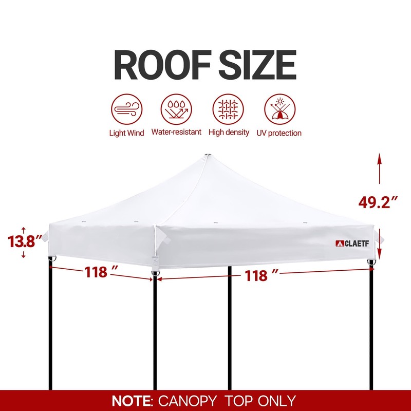 CLAETF 10x10 Canopy Replacement Top,Pop Up Canopy with 8 Drainage