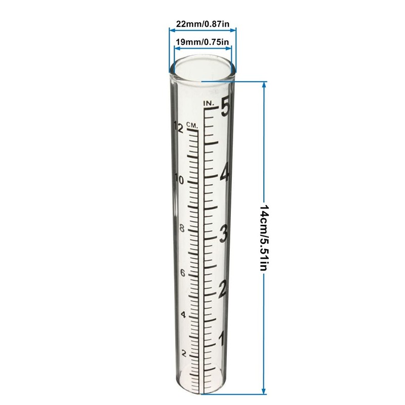 Mateda 5" Capacity Rain Gauge with 2 in 1 Stainless
