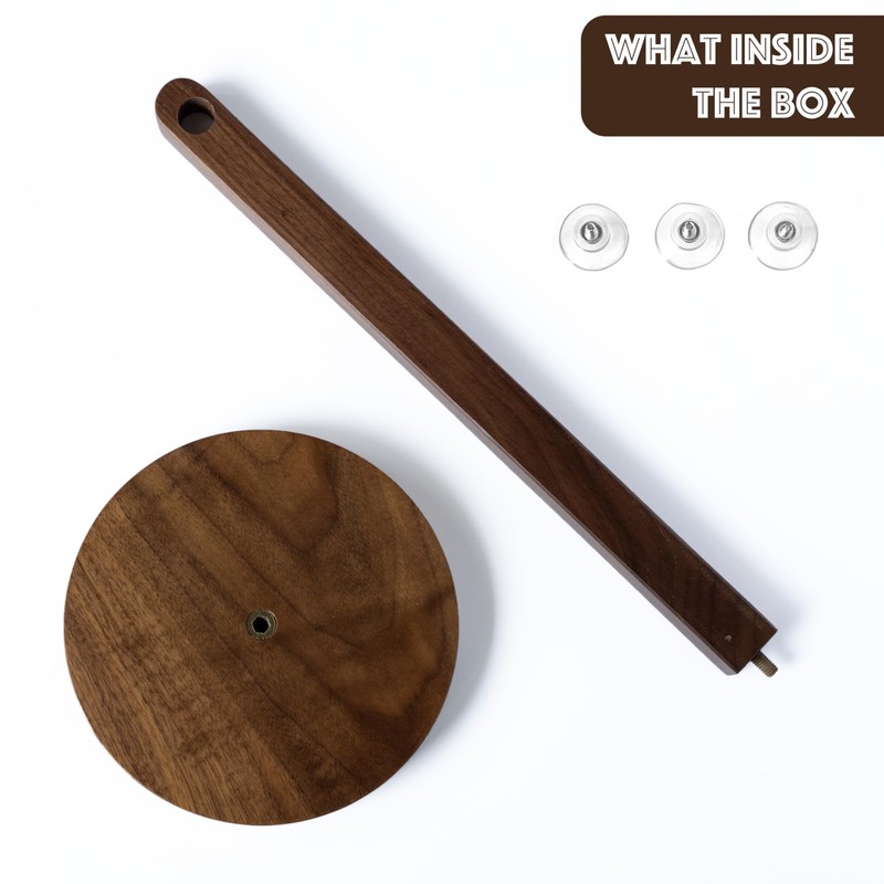 Kihomi Wooden Paper Towel Holder - Walnut Suction Cup Hand