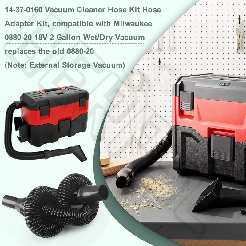 14-37-0160 Vac Hose Accessories/Hose Adapter Kit Compatible with Milwaukee 0880-20