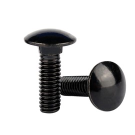 VAMUOEFL 5/16-18 x 3/4" Carriage Bolts Screws Black Finish, Round Head Square Neck, 304 Stainless Steel 18-8, UNC Full Machine Coarse Thread, 10Pcs