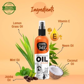 Wagging Tails 6-in-1 Soothing Oil - 6.76 fl oz for Dogs & Cats | Coconut Oil for Skin & Coat | Helps Hydrate & Moisturize Hair | Improve Coat Shine and Softness