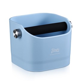 Espresso Knock Box - Bincoo Blue Espresso Machine Knock Box/Espresso Grounds Knock Box, Barista Style Coffee Knock Box for Grounds with Removable Shock-Absorbent Knock Bar and Anti-Slip Base. (Blue)