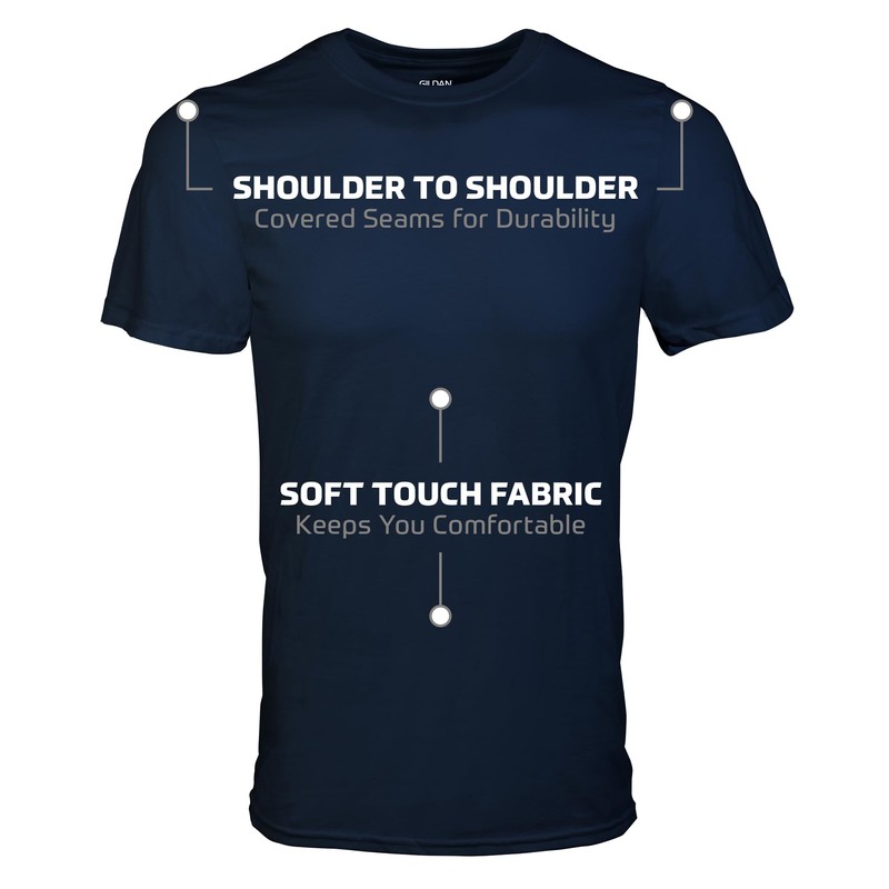 Gildan Men's Crew T-Shirts, Multipack, Style G1100, Navy/Heather Navy/Indigo Blue