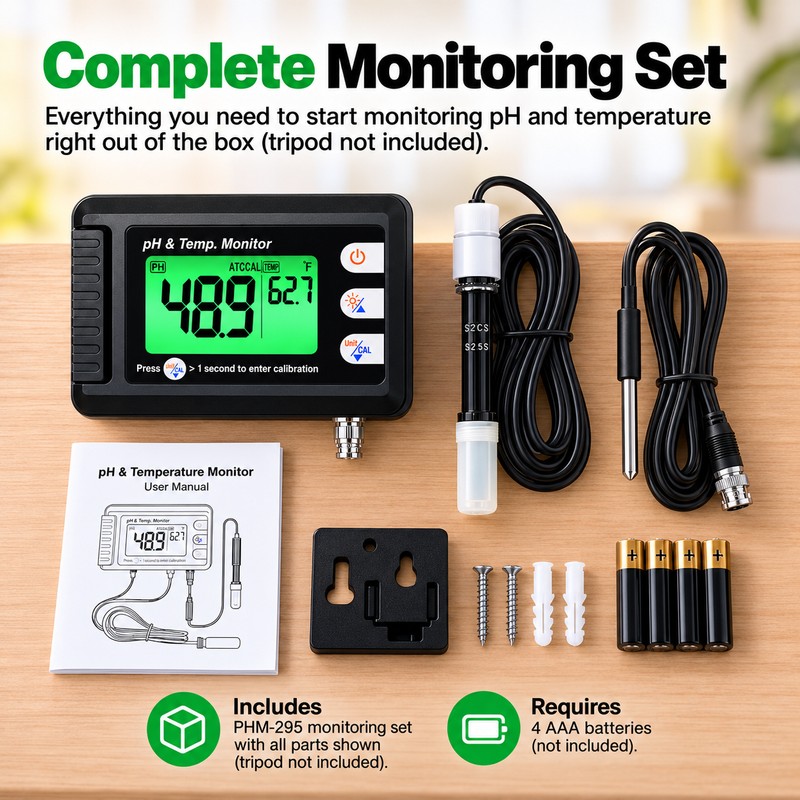 Digital pH and Temperature Monitor for Aquarium & Water Testing