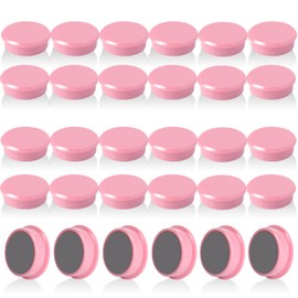 QOJOPU Pack of 30 Strong Magnets for Magnetic Board & Whiteboard - Round Pink Fridge Magnets, Decorative Mini Magnets, Small, Magnets Strong Hold for Notice Board, Magnetic Board, Office, School