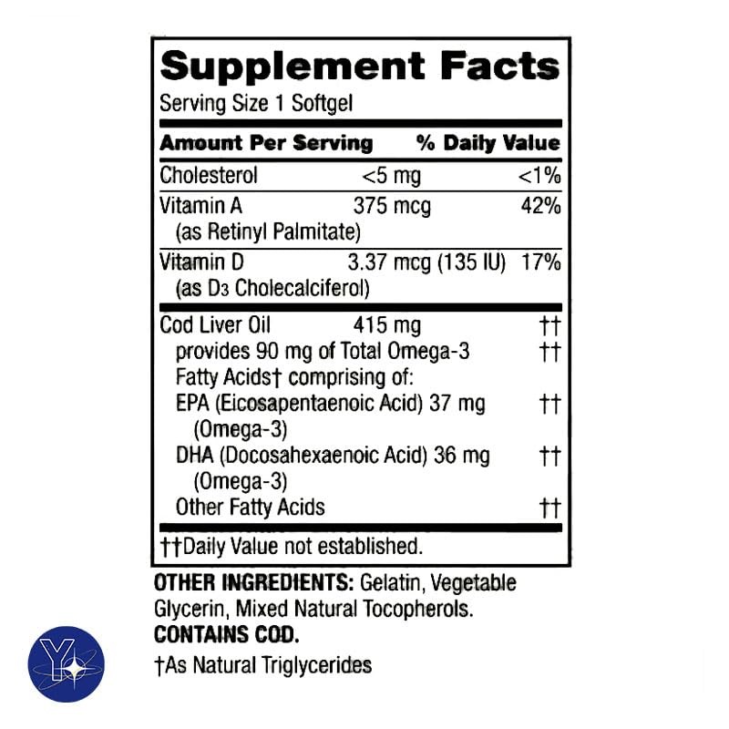 Cod Liver Oil Plus Vitamins A & D3 Immune Health