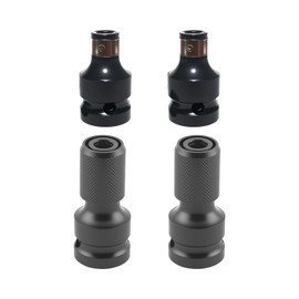 Pack of 4 Impact Wrench Bit Adapter, Bit Holder Socket Adapter, 1/2 to 1/4 Inch, for Car Repairs, Furniture Assembly and Construction Projects, Robust and Versatile