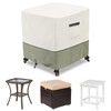 LSongSKY Patio Wicker Side Table Cover,Waterproof Square Patio Small Side