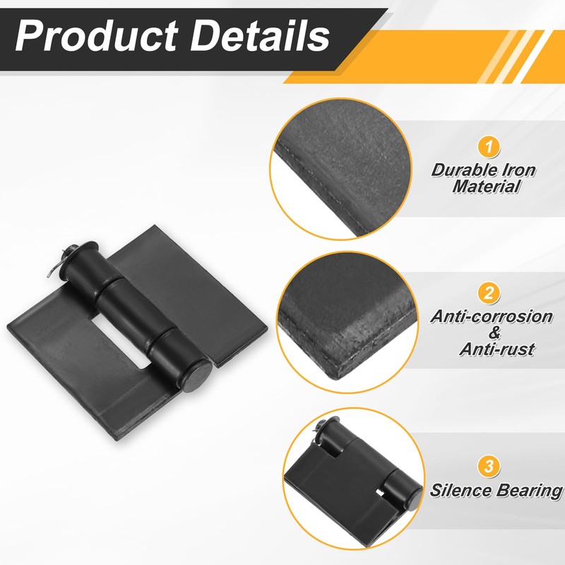 uxcell 2 Pack Heavy Duty Weldable Hinges, 3.54" x 4.13"