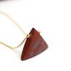 Gempires Trillion Pendant Necklace, Red Jasper Pendant, Evil Eye Carving,
