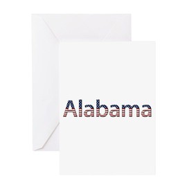 CafePress Alabama Stars And Stripes Folded Greeting Card Glossy