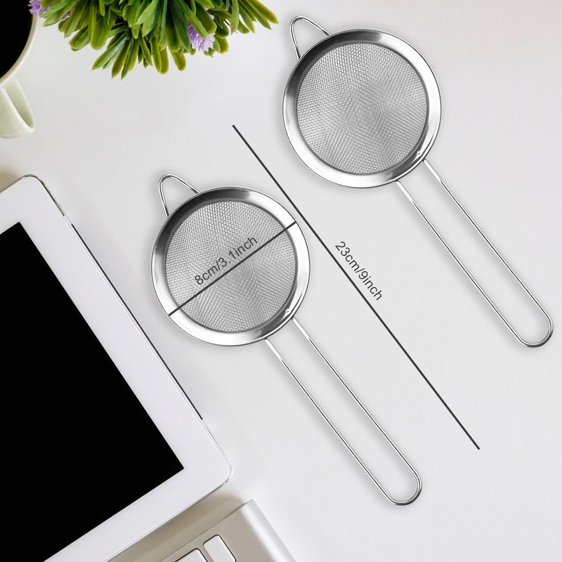 1 Pack Small Stainless Steel Fine Mesh Strainers with Kitchen