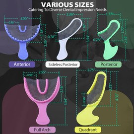 35PCs Dental Grade Disposable Dental Triple Bite Registration Tray Full Arch Large Full by VASTMED | Impression Trays with Plastic Rigid Frame and Nylon Mesh for Teeth Molds